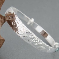 999 Pure Silver Bracelet 9999 Million Sterling Silver Bracelet Elder Grandma Bracelet Female Mother 