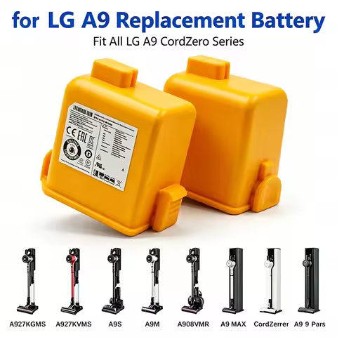 For LG CordZero A9 Battery 4000mAh 6000mAh Replacement Compatible with A9S/P9 Vacuum EAC63382204/EAC