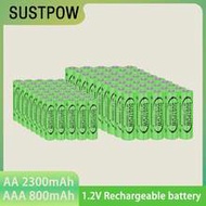 Rechargeable AA/AAA Ni-MH Battery Combo - 2300mAh AA & 800mAh AAA, Fits Cameras Razors Alarm Clocks