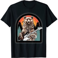 Bear Playing Guitar Funny Vintage Retro Great T-Shirt