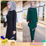 Baju Raya 2021 Jubah Muslimah Suit Set Warda Lara Pakaian Abaya Seluar Raisya Muslim Wear Tshirt Baju Kurung Moden Blous