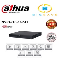 DAHUA 16CH / 16 CHANNEL NVR4216-16P-EI 1U 16POE 2HDDS WIZSENSE NETWORK VIDEO RECORDER