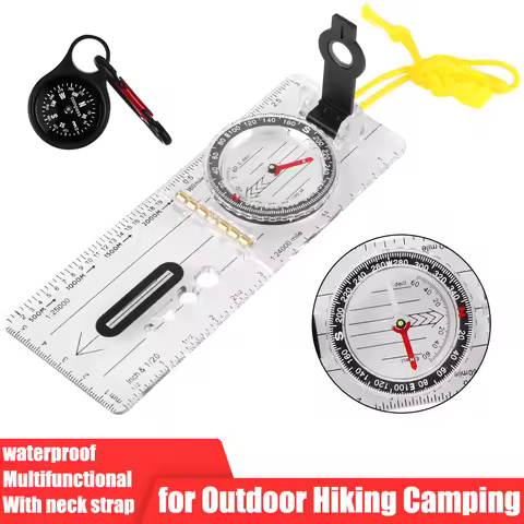 Portable Scaled Map Ruler Compass For Outdoor Hiking Forest Camping Survival GPS Tracker Locator Kit