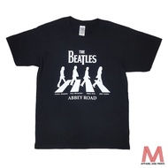 H The Beatles Abbey Road Rockband Rock Band T-Shirt เสื้อยืดคอกลมผ้าฝ้าย