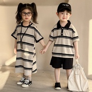 Children Summer Suits Boys 2026 New Style Baby Casual Summer Clothes Fashionable Girls Dresses Siste