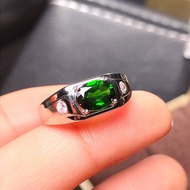 【Shop the Look】 S925 Silver Emerald Diamond Men Fashion Jewelry Wedding Engagement Zircon Crystal Ri