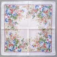 Yves Saint Laurent 古著手帕 - 花卉 YSL 絲巾 18.5 x 18.5 英吋