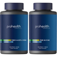 ProHealth Pure Glycine 1000 mg, 120 Capsules + Pure N-Acetyl Cysteine (NAC) 600 mg, 120 Capsules Pac