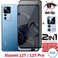 KK Private Tempered Glass For Xiaomi 12T Anti-Spy Full Cover Screen Protector Anti Peek Privacy Film For Xiaomi 12T