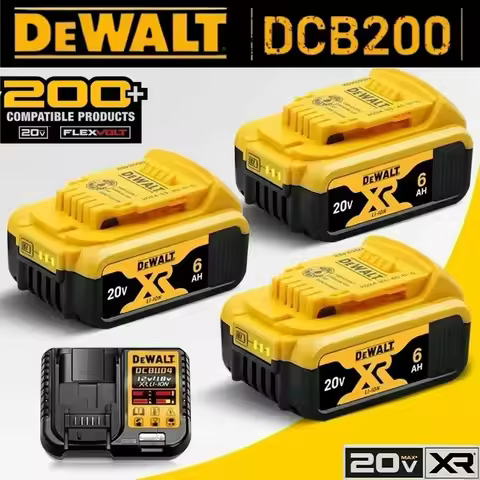 100% Genuine Dewalt 20V Battery 2AH 5AH 6AH Rechargeable Lithium Ion Battery Dewalt DCB200 DCB206 Po
