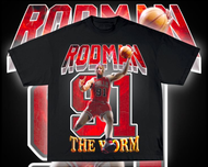 บาสเกตบอล NBA RODMAN ผ้าฝ้ายแขนสั้นพิมพ์เสื้อยืด