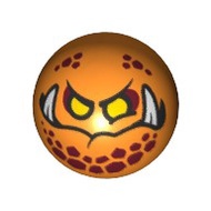 LEGO 32474 Orange Ball With Hole < 2 Teeth > Rock Monster Face Printing 6132407