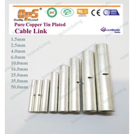 CABLE LINK COPPER TIN PLATED CABLE JOINT CONNECTOR 1.5MM 2.5MM 4.0MM 6.0MM 10.0MM 16.0MM 25.0MM 35.0