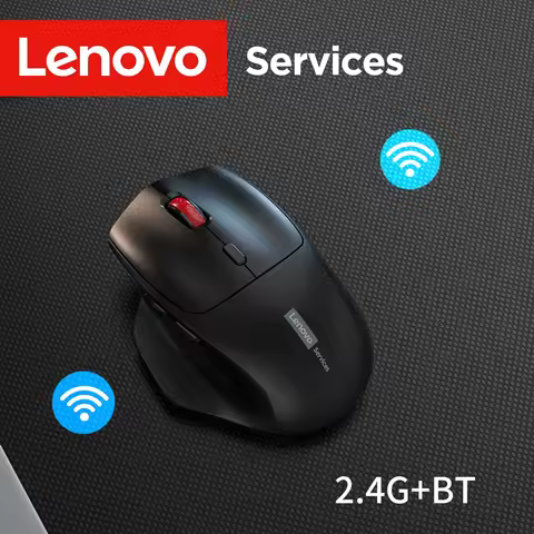 Wholesale Lenovo Ergonomic Wireless Mouse Dual Mode 2.4G Silent Noiseless Click Adjustable DPI 500mA