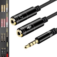 1PC 3.5mm Audio Splitter Cable for Computer Laptop Or Mobile Phone Jack 1 Male To 2 Female Microphone Headphone Y Splitter AUX Cable