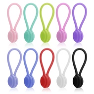 Lusofie Magnetic Cable Tie, 10 Pcs Silicone Cable Ties Cord Organizer Reusable Magnetic Cord Ties US