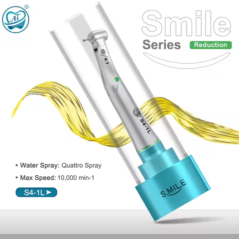 S4-1L AI DENTAL Smile Series Low Speed Handpiece 4:1 Reduction Optic Contra Angle with Quattro Water
