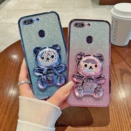 For OPPO R15 Case Shockproof Electroplated TPU Cartoon Bear Phone Casing For OPPO R15 Case Back Cover Stand