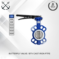 BUTTERFLY VALVE BTV CAST IRON PTFE DISC SS304 DN50 DN80 DN100 DN125 DN150 DN200
