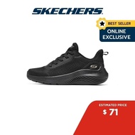 Skechers Online Exclusive Women BOBS Sport Squad Waves Ocean Tides Shoes - 117472-BBK Memory Foam Vegan SK7198