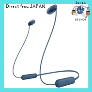 Sony Wireless Earphones WI-C100: Bluetooth Compatible 25 Hours Stamina IPX4 Splashproof DSEE Blue WI