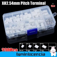 LUMINISCENCIA 230Pcs 2.54mm Pitch Terminal, Male And Female 2p 3p 4p 5pin Pin Connector, 4 Value XH2