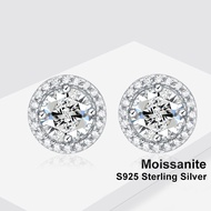 0.5ct 1ct 2ct Moissanite Earrings Luxury Diamond Earrings In S925 Sterling Silver With GRA certifica