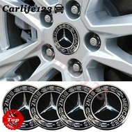 4PCS 75mm Wheel Center Rim Hub Caps Emblem Logo Black For Mercedes Benz AMG C180 C200 C260 C300 E260