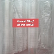 thinwall dm 25ml saos isi 50/tempat sambal kecil/thinwall saos