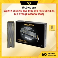 ADATA LEGEND 860 SSD Hard Drive 1TB/ 2TB PCIE GEN4 X4 M.2 2280 (R 6000/W 5000)