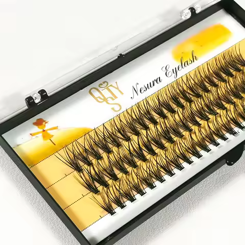 QSTY 0.07C 20D Professional Individual Eyelash Extension Natural Long Black Effect Makeup False Clus