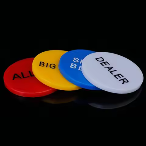 4Pcs Small Blind Big Blind Dealer Buttons Poker Dealers Button Poker Cards Guard Protector Coin Poke