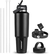 HYDROWION 32 oz Insulated Water Bottle, Car Water Bottle Holder - Double Wall Vacuum Insulated Trave