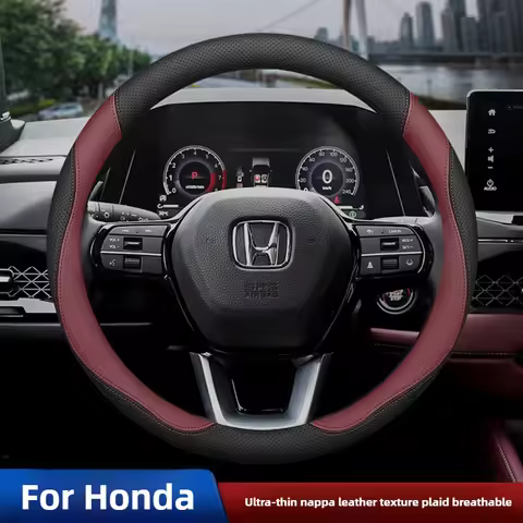 Leather Car Steering Wheel Cover for Honda HRV CRV Civic Pilot City ZRV Freed Passport Interior Acce