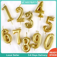 GeeParty Number 0-9 Gold Candle for Birthday Party Cake Candle Sparklers Decorations Supplies