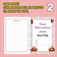 ISI 10 CUSTOM Kartu Paket Lebaran model Lipat untuk Harian / Mingguan / bulanan custom.nama parcel