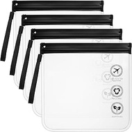4 Pack Clear EVA Travel Toiletry Bag, TSA Approved Toiletry Bag Clear Makeup Bags, Water Repellent Z