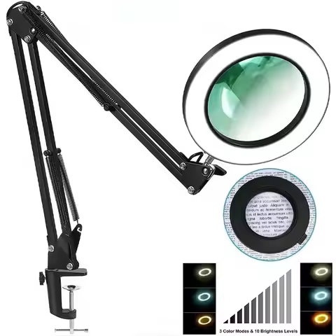 72LED 8X/10X NEW Illuminated Magnifier USB 3 Colors LED Magnifying Glass For Soldering Iron Repair/T