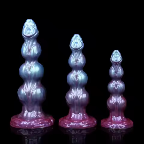 Pearlescent Dog Knot Dildo Monster Butt Plug Penetration Anal Dilator Masturbator Buttplog Analog Pl