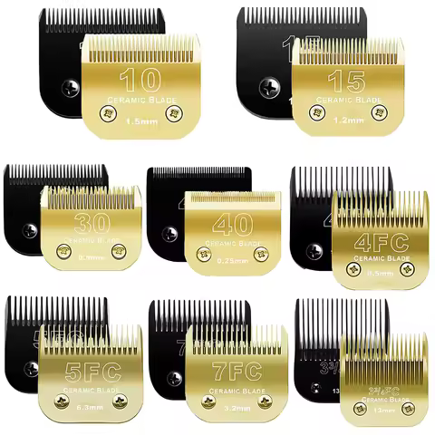 10#15#4FC#5FC#7FC# Black Dog Grooming,Detachable Pet Clipper Blade Compatible with Wahl km,Andis,ost