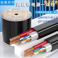 安普6類4芯8芯帶電源一體線純無氧銅監控網路線室外複合線綜合線