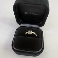 Tiffany & Co T 白金鑽石戒指 Size : EU 48.5