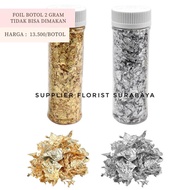 [1 BOTOL 2 GRAM] TIDAK BISA DIMAKAN! TABURAN FOIL GLITTER BOTOL GLITER FOIL UNTUK DUMMY CAKE HIASAN 