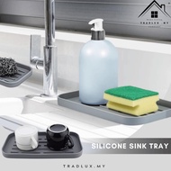 Drain Tray Kitchen Sink Organizer Silicone Sponge Holder Storage Tray Cup Tray cup Mat Sponge Holder