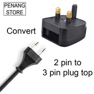 EU 2 Pin UK 3Pin Power Socket Travel Converter Plug Converter Plug Top Converter