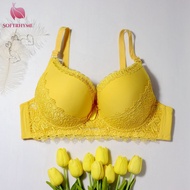 Softrhyme Women's Lingerie/Big Bra/Plain Color/Embroidered/No Lining/Size 85D-110D