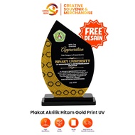 Creasov - Acrylic Plaque Black Gold Print UV Custom Cup Award Plaque Premium Graduation Plaque