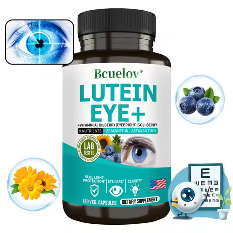 Lutein Eye + Vitamins - 9 in 1 Zeaxanthin Eyebright Bilberry Supplement Retina Eye Lens Healthy Nigh