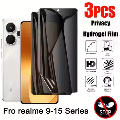 3Pcs Anti Spy Screen Protector For Realme GT5 240W 150W GT6 GT7 China GT Neo 5150W 5240W 6 SE 6T Pri
