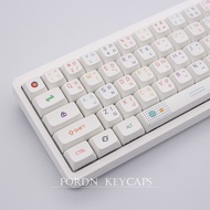 Keycap ON 127 Keys พวงกุญแจแสงนีออนไทยญี่ปุ่น XDA Profile ตัวครอบปุ่มคีย์บอร์ดส่วนบุคคลสีขาวระเหิดสำ